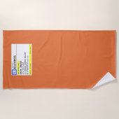 処方パーソナライズされた酒ユーモアのある ビーチタオル (正面)