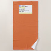 処方パーソナライズされた酒ユーモアのある ビーチタオル (正面)