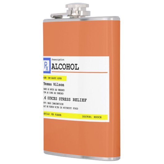 処方パーソナライズされた酒ユーモアのある フラスク (左)