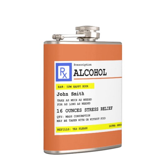 処方パーソナライズされた酒ユーモアのある フラスク (右)
