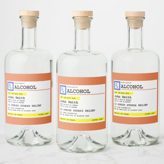 処方パーソナライズされた酒ユーモアのある リキュールボトルラベル (ボトル)