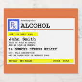 処方パーソナライズされた酒ユーモアのある リキュールボトルラベル (シングルラベル)