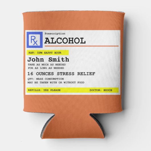 処方パーソナライズされた酒ユーモアのある 缶クーラー (正面)