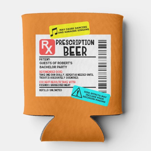 処方ビール警告ラベルパーティーフェイバー 缶クーラー (裏面)