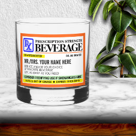 処方強おもしろい度ラベル岩ガラス ウイスキーグラス