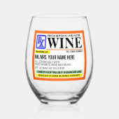 処方強おもしろい度ラベル ステムなしワイングラス (正面)