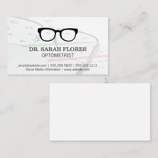 処方眼鏡 | 検眼医 | アイウェア 名刺 (正面/裏面)