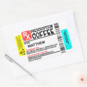 処方箋おもしろいコーヒーラベルパーソナライズされた 長方形シール (封筒)