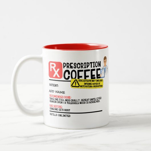 処方箋おもしろいコーヒー ツートーンマグカップ (左)