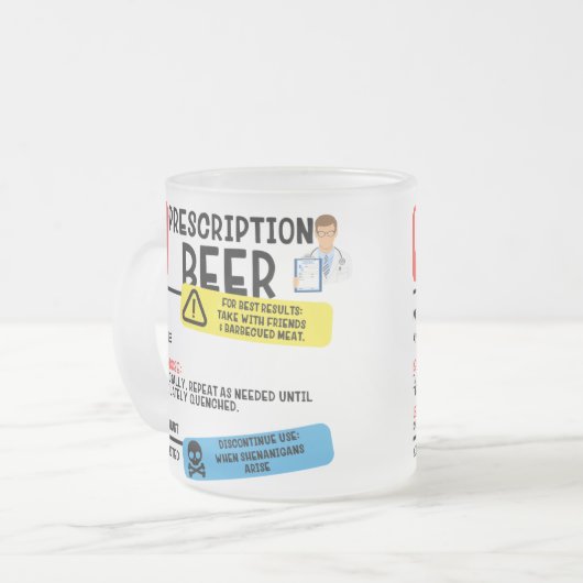 処方箋おもしろいビアマグ フロストグラスマグカップ (正面左)
