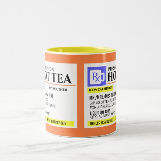 処方箋おもしろいホットティーマグカップ ツートーンマグカップ (中央)