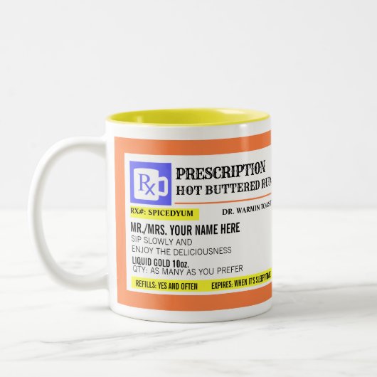 処方箋おもしろいホットバターラム ツートーンマグカップ (左)