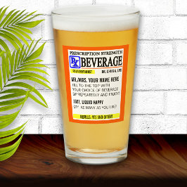 処方箋おもしろいラベル印刷ガラス タンブラーグラス
