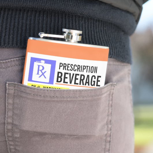 処方箋おもしろいラベル8 oz.飲料フラスコ フラスク (インサイチュ)