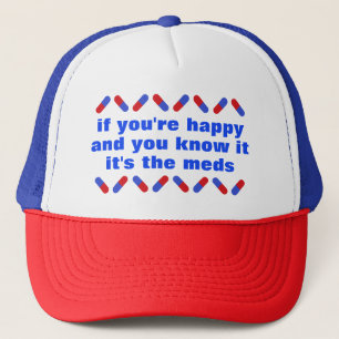 処方箋おもしろいMEDS引用文ハッピーピルズユーモア キャップ