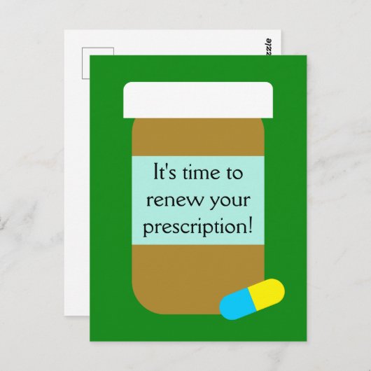 処方箋の書き換え薬局用葉書 ポストカード (正面/裏面)