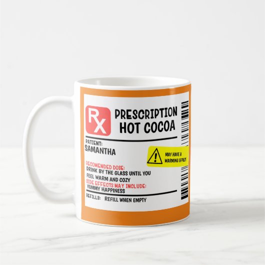 処方箋ココアパーソナライズされたカスタムコーヒー コーヒーマグカップ (左)