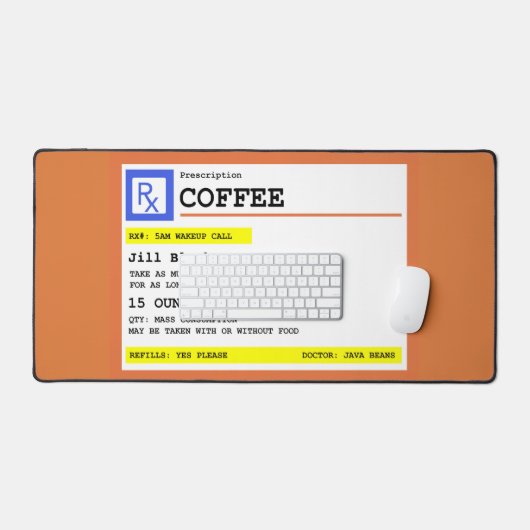 処方箋コパーソナライズされたーヒおもしろい デスクマット (キーボード&マウス)