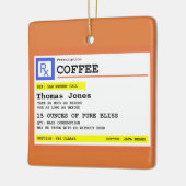 処方箋コーヒースクエアパーソナライズされた セラミックオーナメント (左)