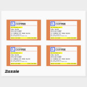 処方箋コーヒー長方形パーソナライズされた長方形 長方形シール (シート)