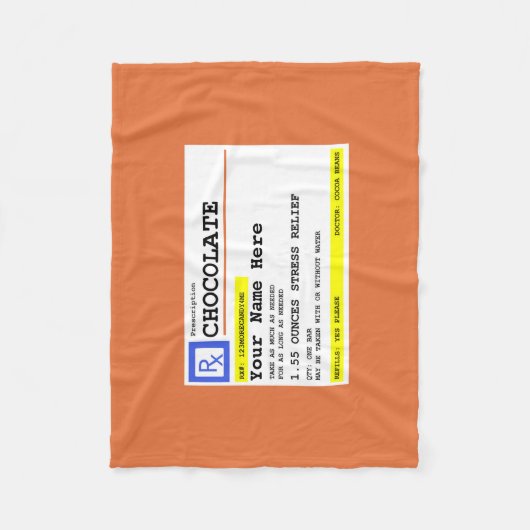 処方箋チョコカスタマイズおもしろいラ フリースブランケット (正面)