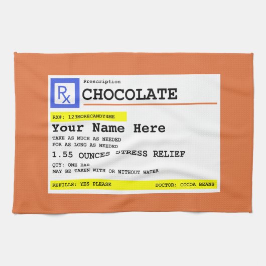 処方箋チョコカスタマイズラキッチンタオル キッチンタオル (横)