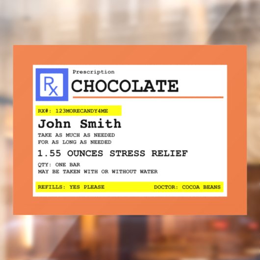 処方箋チョコパーソナライズされたレート患者名 ウィンドウサイン (シート2)