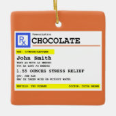 処方箋チョコパーソナライズされたレート患者名 セラミックオーナメント (正面)