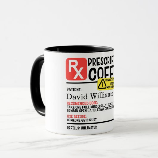 処方箋パーソナライズされたコーヒーマグ マグカップ (正面左)