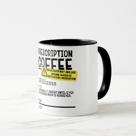 処方箋パーソナライズされたコーヒーマグ マグカップ (正面右)
