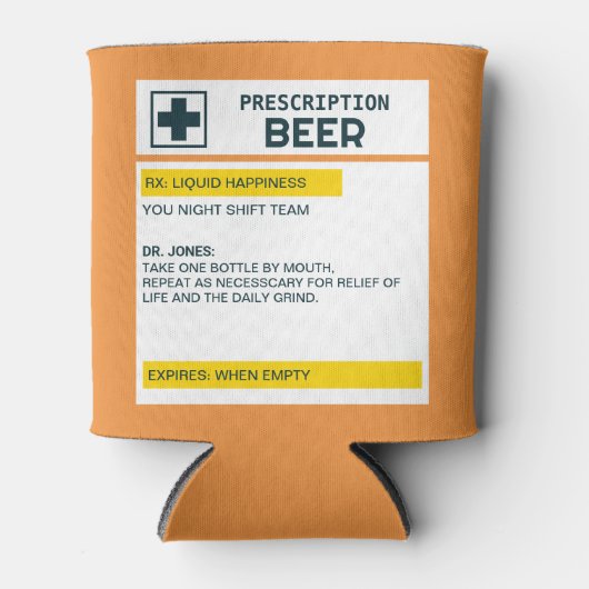 処方箋パーソナライズされた用ビールの名称 缶クーラー (正面)