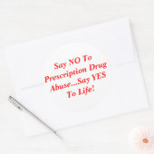 処方箋薬物乱用に対してNoと言う…YESと言う… ラウンドシール (封筒)