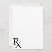 処方箋RXメディカルドクターナース卒業 招待状 (裏面)