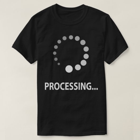 処理おもしろいギークおたく Tシャツ (デザイン正面)