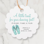 処理の踊り足ビーチ結婚式ビーチサンダル フェイバータグ (裏面)