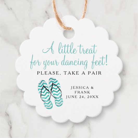 処理の踊り足ビーチ結婚式ビーチサンダル フェイバータグ (正面)