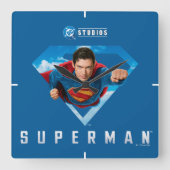 処理中の鉄鋼製の男 スクエア壁時計 (正面)