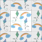凧および虹 ファブリック (タイル)