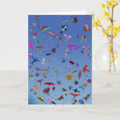 凧と凧を空に カード (黄色い花)