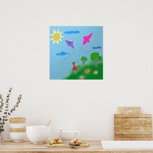 凧のある女 ポスター (キッチン)
