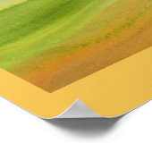 凧の水彩虹の風景 ポスター (角)