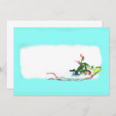 凧を作っている小妖精や小人 サンキューカード (正面/裏面)