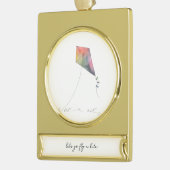 凧を揚げよう ゴールドプレートバナーオーナメント (左)