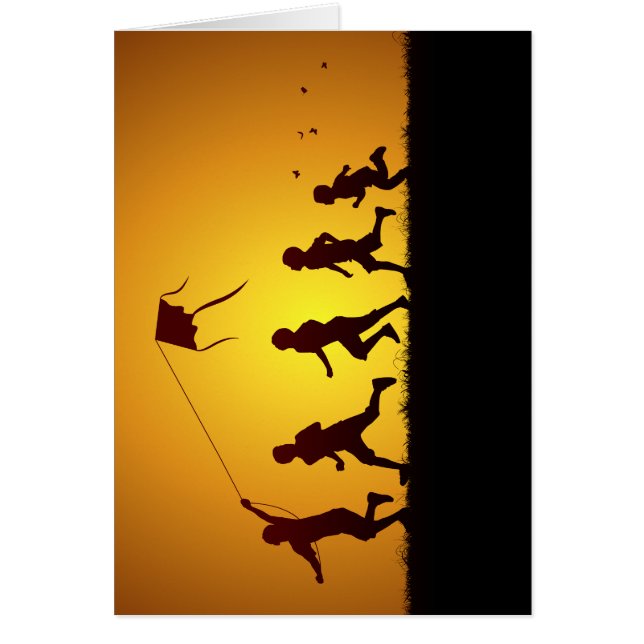 凧を飛ばしている子供 (正面)