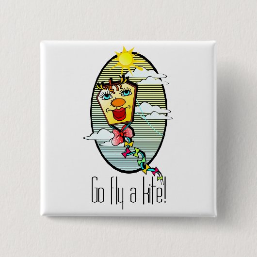 凧を飛ばす7 缶バッジ (正面)