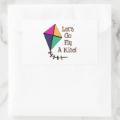 凧を飛ばす 長方形シール (バッグ)