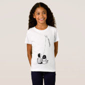凧揚げする子供たちのシルエット Tシャツ (正面フル)