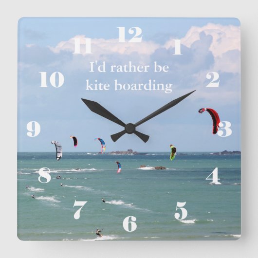 凧揚げにしたい スクエア壁時計 (正面)