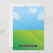 凧揚げをする子供の誕生日パーティー招待状 招待状 (裏面)