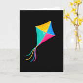 凧揚飛んでいるげ カード (黄色い花)